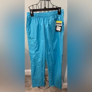 Wonderwink Elastic Waist Large Tall Light Turquoise Scrub Bottoms Pants 501 Wink